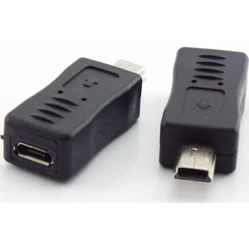 Portable Micro USB Female to Mini USB Male Plug Jack Adapter Connector Charger Black Adaptor Computer PC Converter