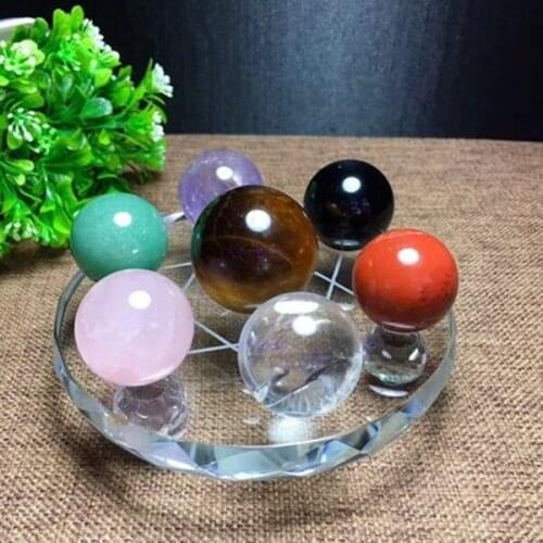 Natural crystal ball seven star array energy stone office desktop ornaments