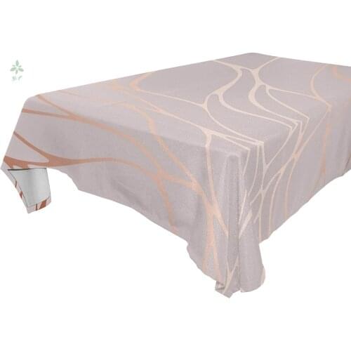 Rose Gold Marble Tablecloth Rectangular Table Cover For Dining Desk Buffet Parties Camping