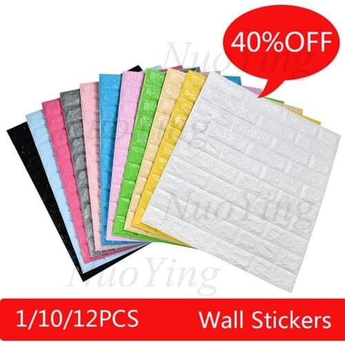 Self-Adhesive 3D Brick Sticker DIY Waterproof Foam Wallpaper For Kids Room Kitchen Roof Ceiling Background Wall Decals