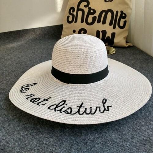 2019 do not disturb Summer Women Sun Hat Ladies Wide Brim Straw Hats Outdoor Foldable Beach Panama Hats Church Hat