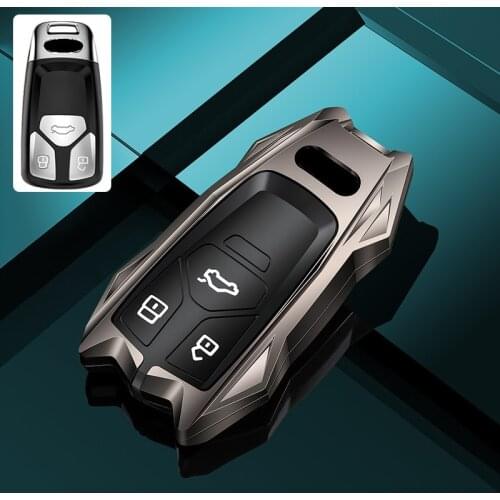 Zinc Alloy Silicone Car Remote Key Cover Key Case For Audi A4 Allroad B9 Q5 Q7 TT TTS 4M 8S 2016 2017 2018