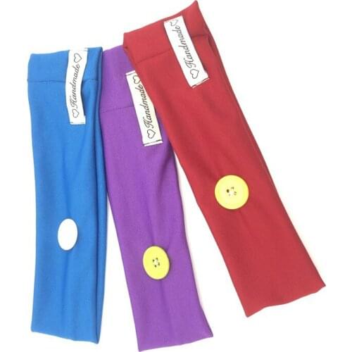 Sports Workout Turban Head Wrap Hair Band Yoga Button Headband for Nurses Women