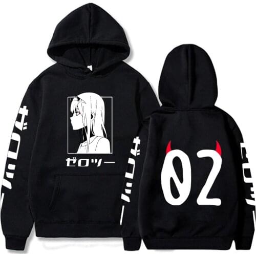 Anime Darling In The Franxx Zero Two Hip Hop Long Sleeve Hoodies Unisex Sudaderas Hombre