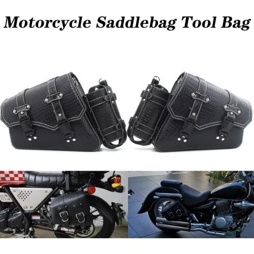 Waterproof Motorcycle Storage bag For Sportster XL 883 1200 Motorcycle Black Saddle Bags Leather Side Tool Bag out door Luggage