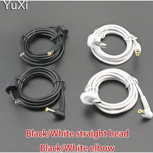 YuXi USB Type-C Male To DC 5.5*2.5mm PD Power Cord Charging Cable Connector Converter Cable Cord Laptop Adapter Black/White