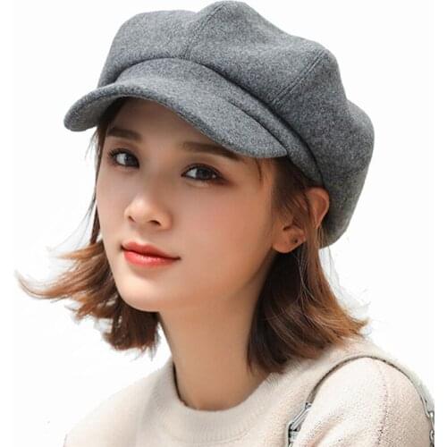Women Beret Hat Cap Autumn Winter Caps Hats Women Stylish Artist Painter Caps Black Grey Beret Hats Beret Femme