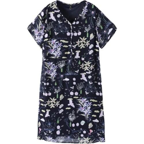 Plus Size Fashion Women 2021 Short Sleeves Summer Dresses Femme Elegant Print Chiffon V-neck Clothing Slim Dress For Mujers