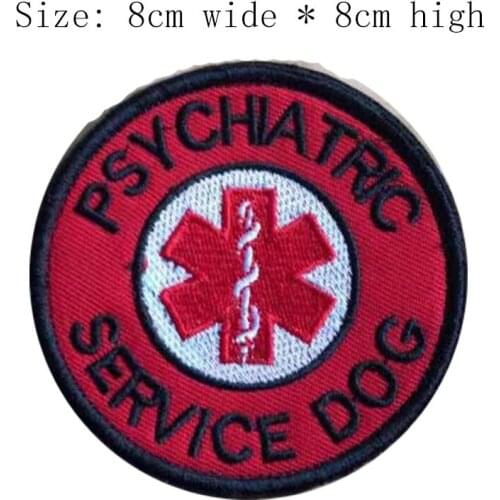 1pc Black Red Embroidery Patch Sew on Emblemas For Clothing SERVICE DOG Of Hook And Loop Backing/Rider Patch/Merrow Border