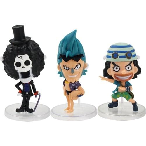 10-13cm 3Pcs/Set Anime OP Figure Toy Usopp Brook Franky PVC Model Doll Birthday Gift for Kids
