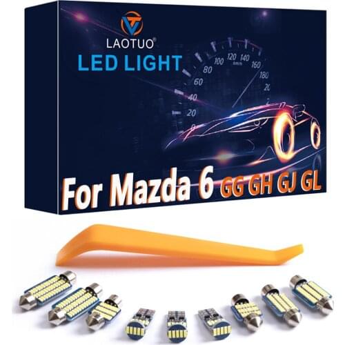 100% Canbus For Mazda 6 GG GH GJ GL Sedan Hatch 2003-2020 Vehicle LED Interior Dome Map Trunk Light Upgrade Kit Car Lamp