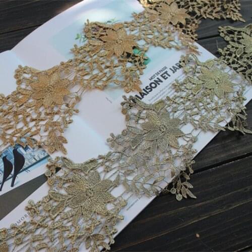 15cm 5.9"wide-3Yards/lot Lace Accessories Metallic Gold Venice Lace Trim,Gold Lace