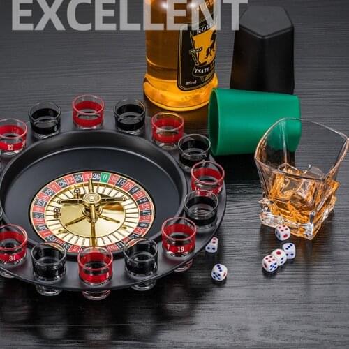 16 Hole Roulette Turntable Wine Glass Game KTV Russian Turntable Shooting Glass Wine Cup Roulette Game Bar Funny Tools