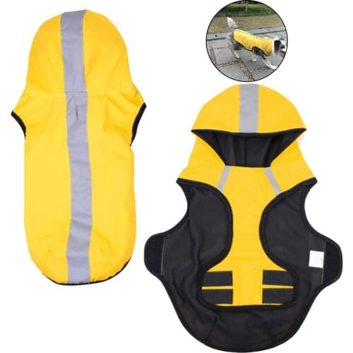 2019 Pet Small Large Dog Raincoat Clothes Pet Dog Raincoat Hoody Waterproof Rain Lovely Jackets Coat Apparel Clothes