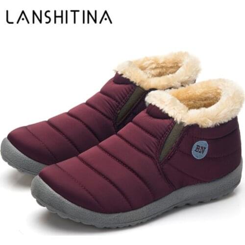 2020 New Winter Warm Snow Boots Cotton Inside Antiskid Bottom Warm Fur Waterproof Ski Boots Plush Inside Casual Shoes Size 35-48