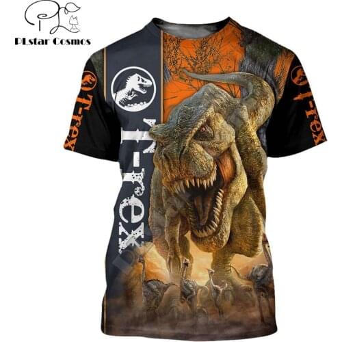 2021 Summer Hipster Men t-shirt Beautiful Dinosaur T-rex 3D Printed Harajuku Short sleeve T shirt Unisex Casual tops TX0179