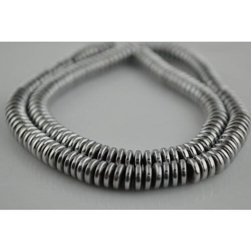 5pcs Luxury Jewelry Accessory Black Hematite Disc Beads 2x6mm Spacer Beads For Jewelry Making Materials