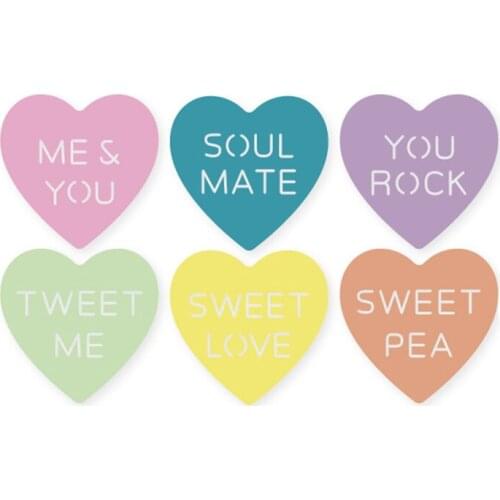 6pcs/set soul mate sweet love valentines day metal cutting diy photo album scrapbook card embossing template decoration mold
