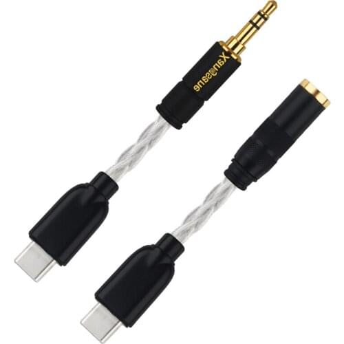 HiFi Audio Adapter Conversion Cord Type-C To 3.5mm Female Plug AUX Phone Headphone Cable