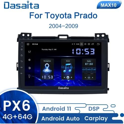 Dasaita Android 10.0 DSP 1din Car Radio for Toyota Prado 120 2004 2005 2006 2007 2008 2009 9" IPS Scree Navigation GPS 4GB RAM