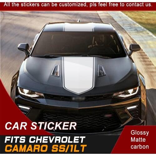 Car Accessiores Decals Hood Scoop And Roof Stripe Graphic Vinyl Cool Car Stckers Customized Fit For Chevrolet Camaro SS /1LT