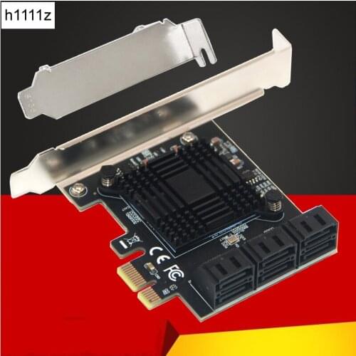 Chia Mining PCIe Gen3 X1 to 6 Ports 6G SATA III 3.0 Controller Non Raid Expansion Card w/ Low Profile Bracket SATA PCI-E Adapter