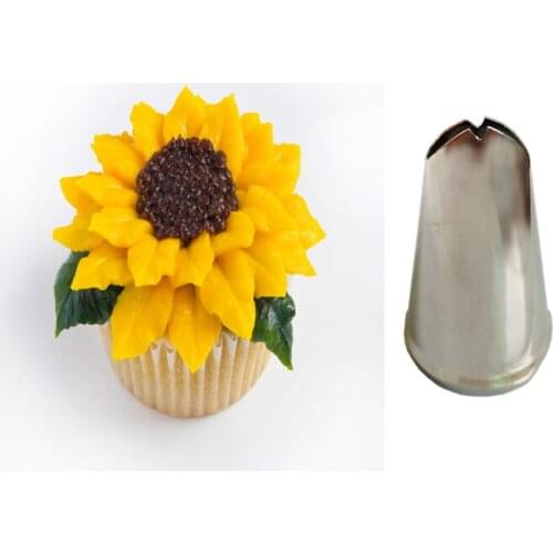 #CP9 Sunflower Stainless Steel Cream Nozzle Cupcake Cake Decorating Pastry Tips Tools Bakeware