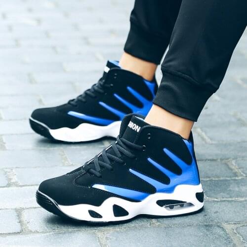 Men damping basketball shoes Outdoor combat anti-skid Wear-resistant lace-up sports shoes New Couple Breathable jogging sneakers