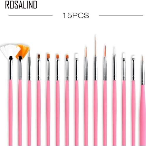 ROSALIND Nail Brush Nail Art Manicure Brushes Set Line Flower Pencel Dotting Painting Design Acrylic Nail Brush For Gel Polish