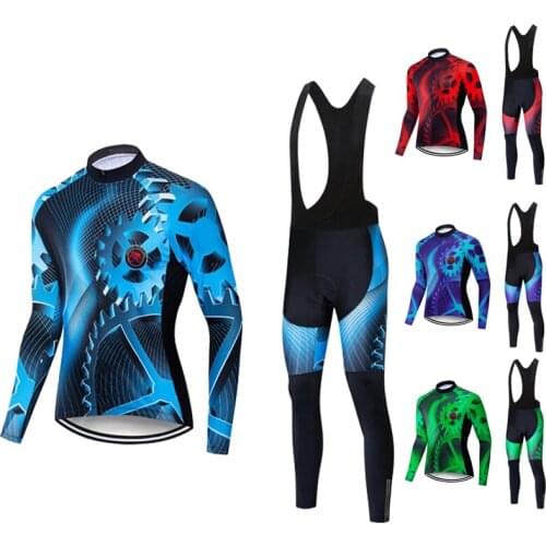 Teleyi Pro Long Sleeve Cycling Clothing Set Top Quality Autumn Cycling Jerseys MTB Bike Bicycle Clothes Ropa Maillot Ciclismo