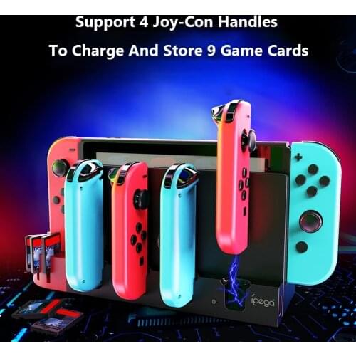 Ipega PG-SW071 4 Port Controller Fast Charger Dock Station Holder for Switch NS Gamepad Support Stand Game Controller Charging
