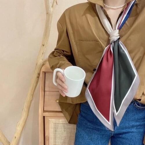 Ribbon Scarves 2021 Spring and Summer New Decorative Double Layer Scarves Womens Art Scarves Headband Hijab