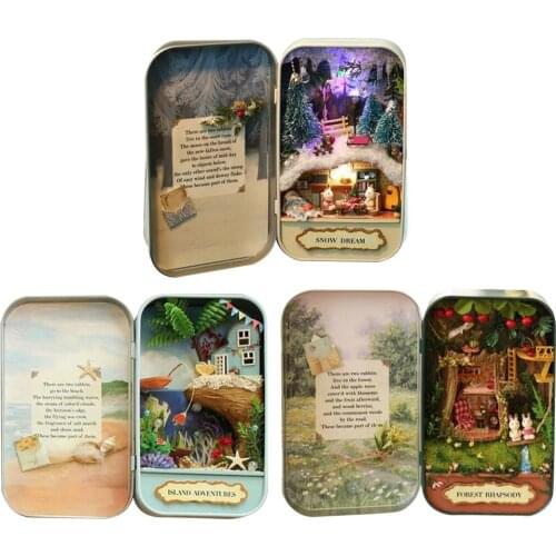 Mini Creative DIY 3D Wooden Miniature Scene Dollhouse Model Handmade Cottage Toy Handmade Box Theatre Doll House Gift Toys