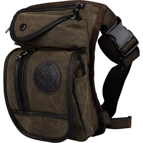 Cycling Waist Bag Canvas Drop Leg Bag Pouch Brown Motorcycle Multi-purpose Messenger Shoulder Bags For Cycling Equipment