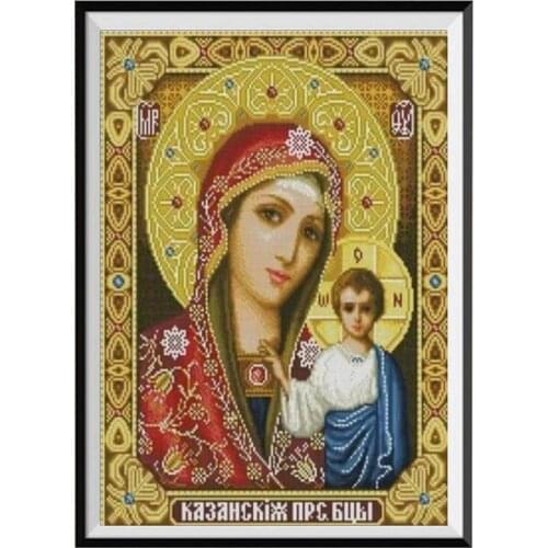 Diamond painting kit 30cmx40cm Virgin Mary Religion Cross Stitch Partial Round Diamond Painting Decor картина по номерам
