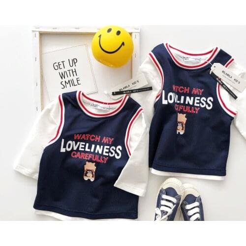 Tonytaobaby New Autumn Clothes Boys Girls Childrens Wear Sportswear 7-sleeve Hip-hop T-shirt