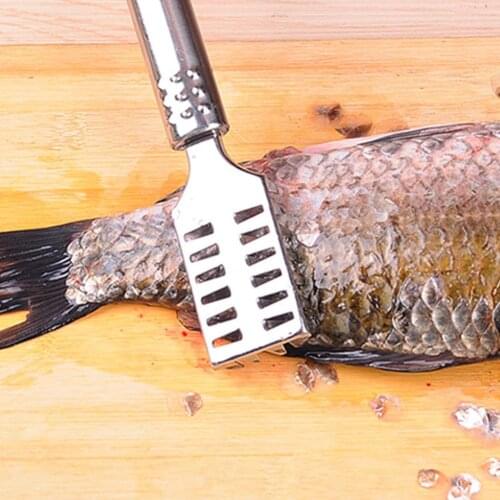 Stainless Steel Fish Scale Remover Cleaner Scraper Kitchen Peeler Tool Scraping Scales Device Kitchen Gadgets