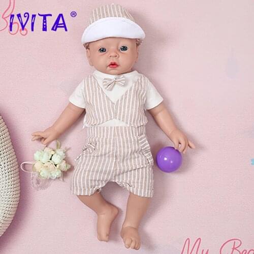 IVITA WB1506 51cm 3.2kg Silicone Reborn Baby Doll Realistic Boy Bebe Early Education Toys Simulated for Children Christmas Gift