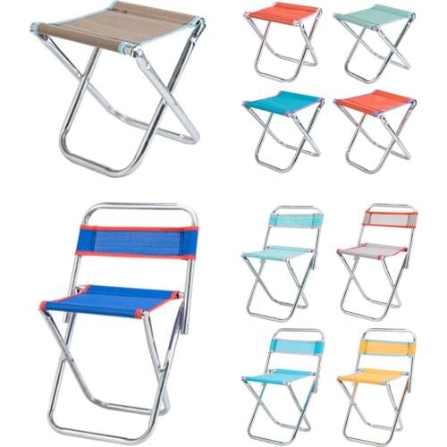 Foldable Fishing Chair Portable Camping Stainless Steel Folding Stool Ultralight Backrest Stool Picnic Seat For Camping Fishing
