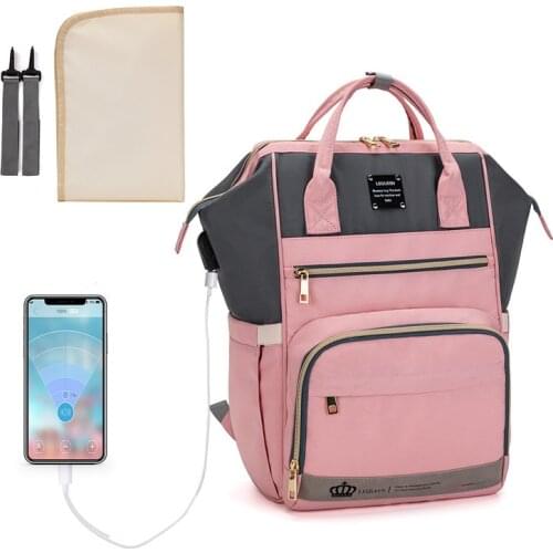 LEQUEEN Diaper Bag Baby Care Nappy Bag Large Stroller Bag Organizer with Changing Pad Backpack Outdoor Travel Backpack Mommy Bag