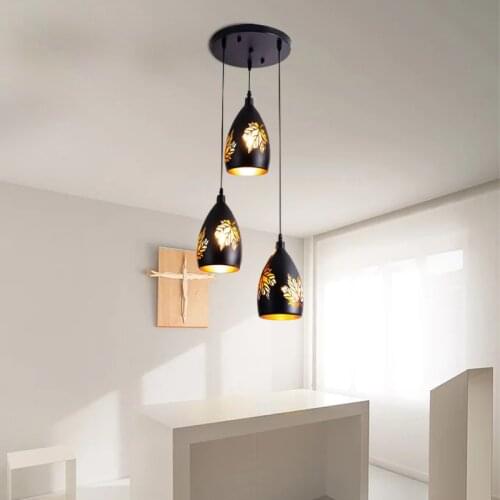 3 Pendant Lights Rustic Adjustable Kitchen Lighting Fixture with Crystal Lampshade Pendant Light Industrial Hanging Lights