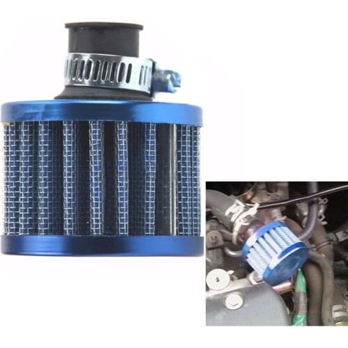 1PCS 12mm Car Motor Cold Air Intake Filter Turbo Vent Crankcase Breather Blue