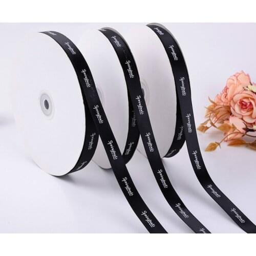High-quality 100yards Flat Printing Custom Logo Satin Ribbon FOR Personalized Gifts Boxes Decoration Flower Store Bunch Printing Logo