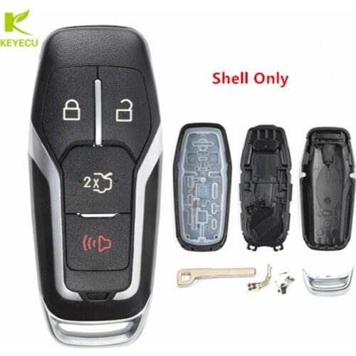 KEYECU Replacement New Smart Prox Remote Key Shell Case 4 Button for Ford Mustang Fusion Explorer Edge F-150, for Lincon MKC MKX