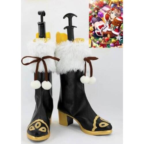 Love Live Sunshine Watanabe You Christmas Cosplay Boots Shoes Costume Accessories Halloween Party Boots for Adult Women Shoes