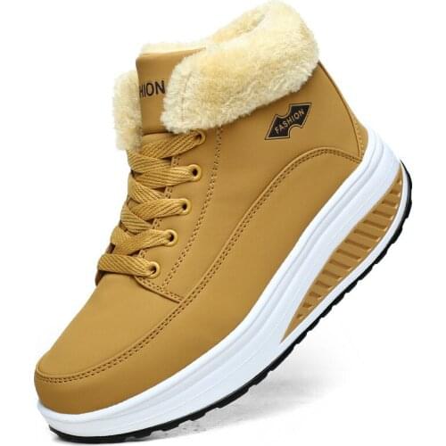 Winter Boots Women Platform Boots Warm Fur Snow Boots Women Boots Winter Shoes Wedge Ankle Booties Female Creepers Botas Mujer