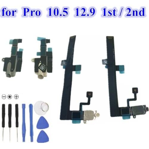 1Pcs For ipad Pro 10.5 12.9 inch 1st 2nd Gen 2015 Headphone Audio earphone Jack Dock Port Connector Flex Cable Replacement Parts