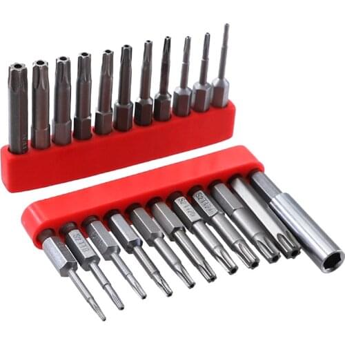 11PCS 1/4 inch Hex Torx Head Drill S2 Alloy Screw Driver Bits Magnetic Set Electric Screwdriver Bit Socket Tool Set Hand Tools
