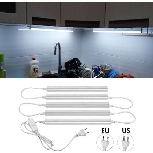 110V US 220V EU Power Plug Under Cabinet Bar Lamp T5 Tube LED Light Kitchen Closet Lighting bedroom decor lights led armario