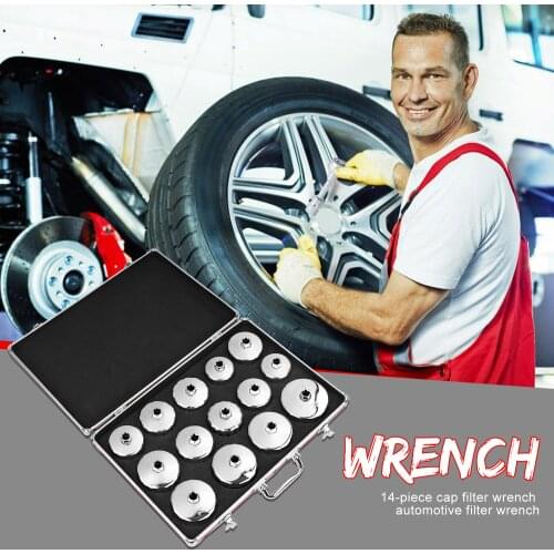 14pcs Universal Oil Filter Cap Wrench Metric Socket Tool Kit 65-102mm Compatible with Oil Filter Housing
